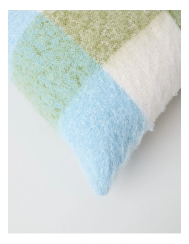 Mohair Check Cushion in Baby Blue image 2