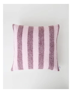 Mohair Cushion in Pink Stripe