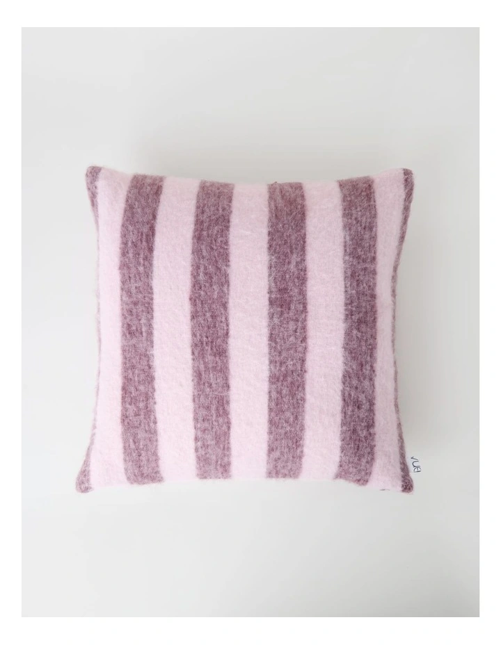 Mohair Cushion in Pink Stripe image 1
