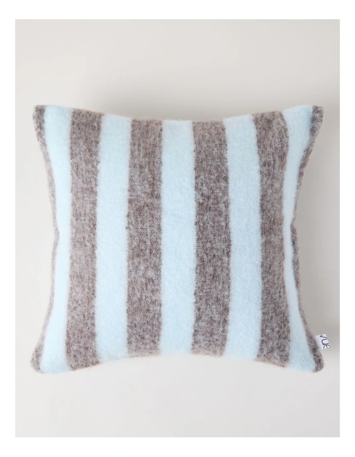 Mohair Striped Cushion in Baby Blue image 1