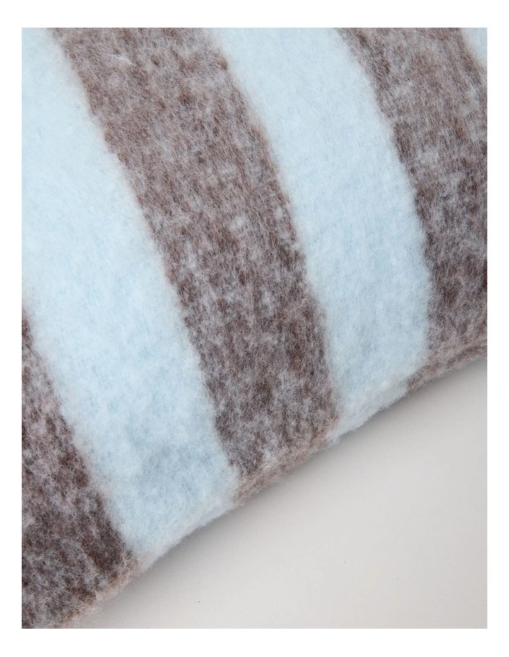 Mohair Striped Cushion in Baby Blue image 2