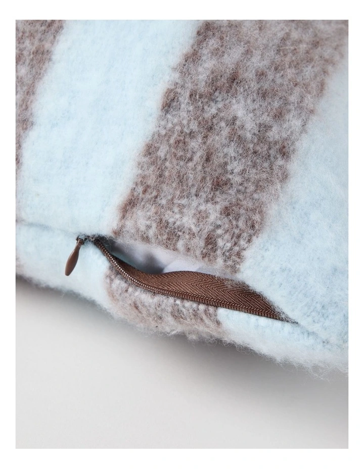 Mohair Striped Cushion in Baby Blue image 3