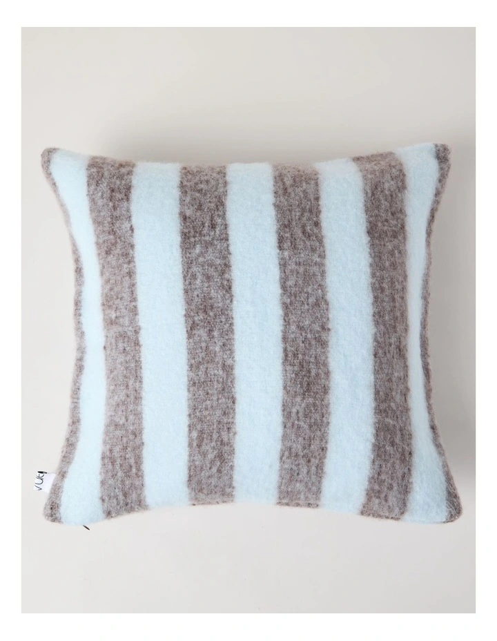 Mohair Striped Cushion in Baby Blue image 4