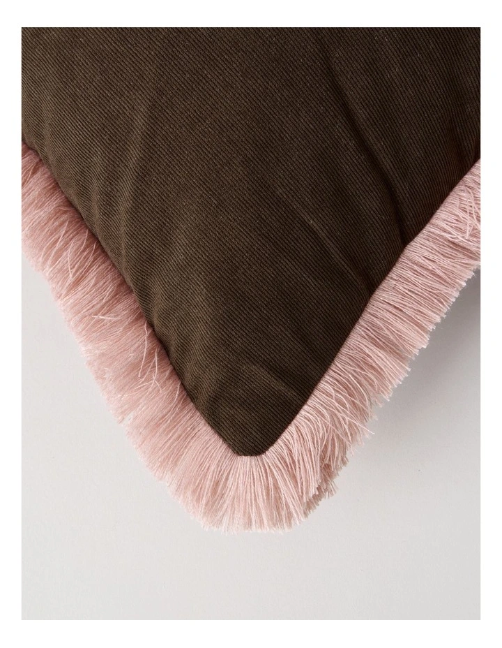 Ditsy Floral Embroidered Cushion in Brown image 3