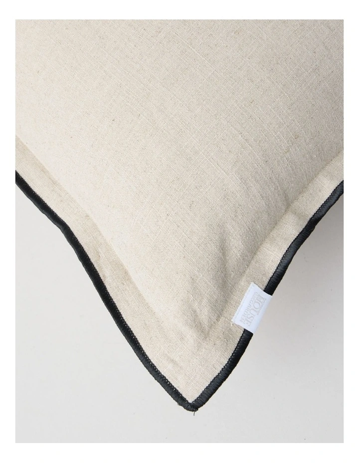 Contrast Linen Cushion in Natural image 3