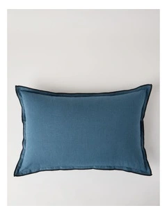Contrast Linen Cushion in Seaglass