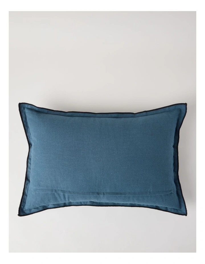 Contrast Linen Cushion in Seaglass image 3