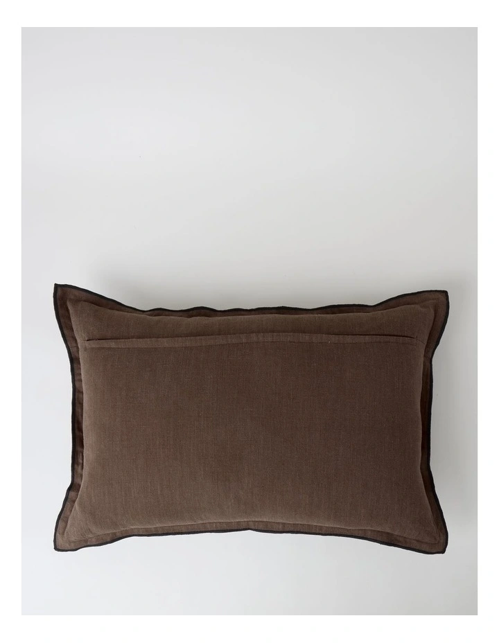 Contrast Linen Cushion in Cinnamon image 2
