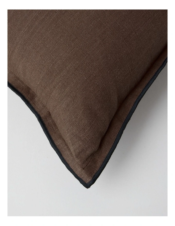 Contrast Linen Cushion in Cinnamon image 3