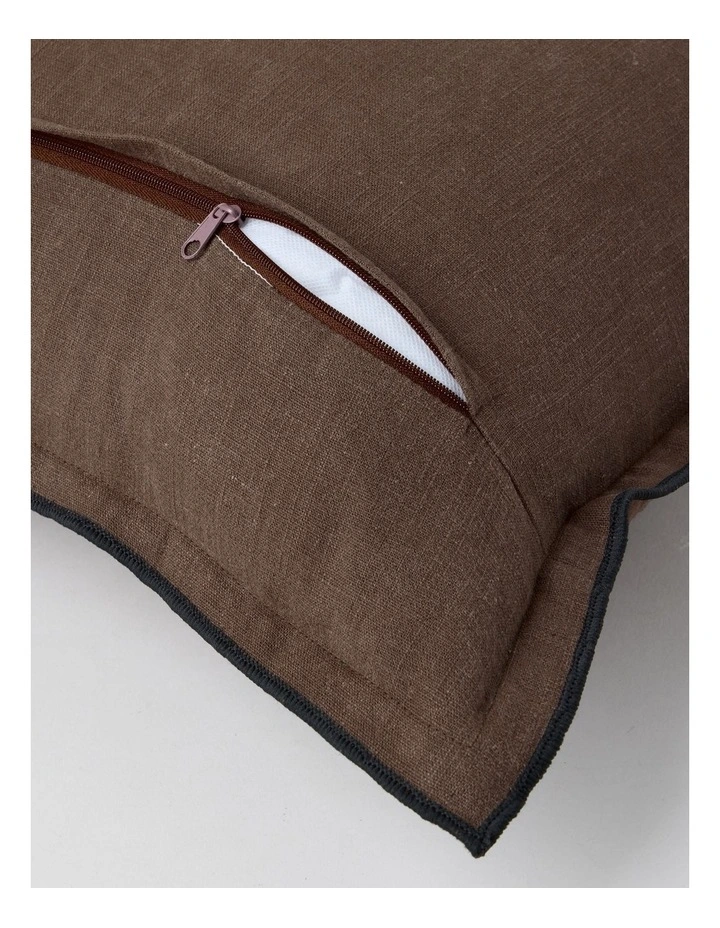 Contrast Linen Cushion in Cinnamon image 5