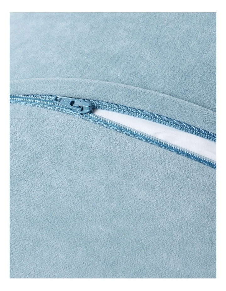 Velvet Scalloped Cushion in Duck Egg Blue image 4