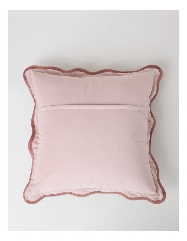Velvet Scalloped Cushion in Deep Pink image 2