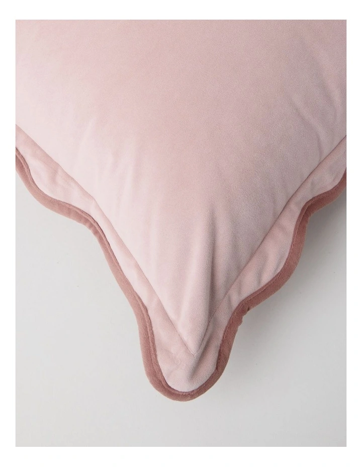Velvet Scalloped Cushion in Deep Pink image 3