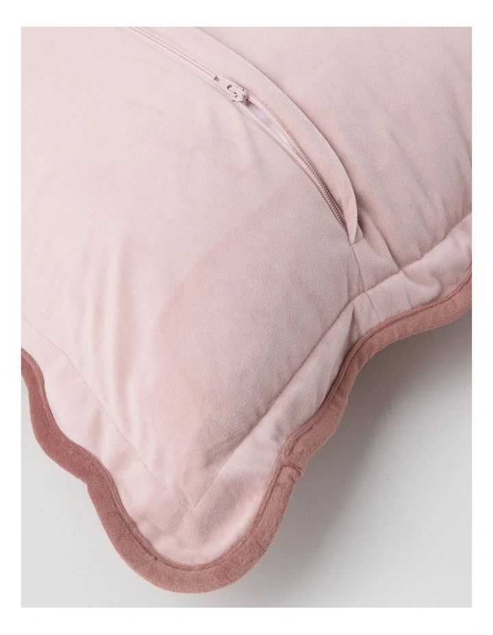 Velvet Scalloped Cushion in Deep Pink image 5