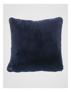 Amelie Faux Fur Cushion in Dark Blue