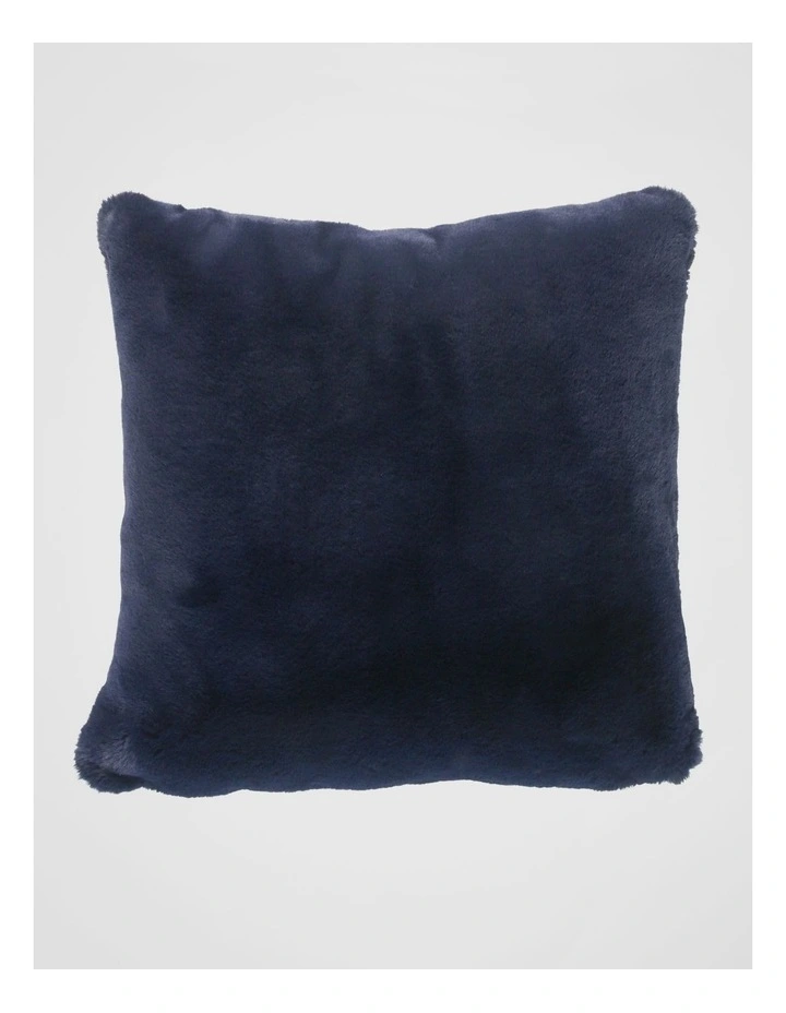 Amelie Faux Fur Cushion in Dark Blue image 1