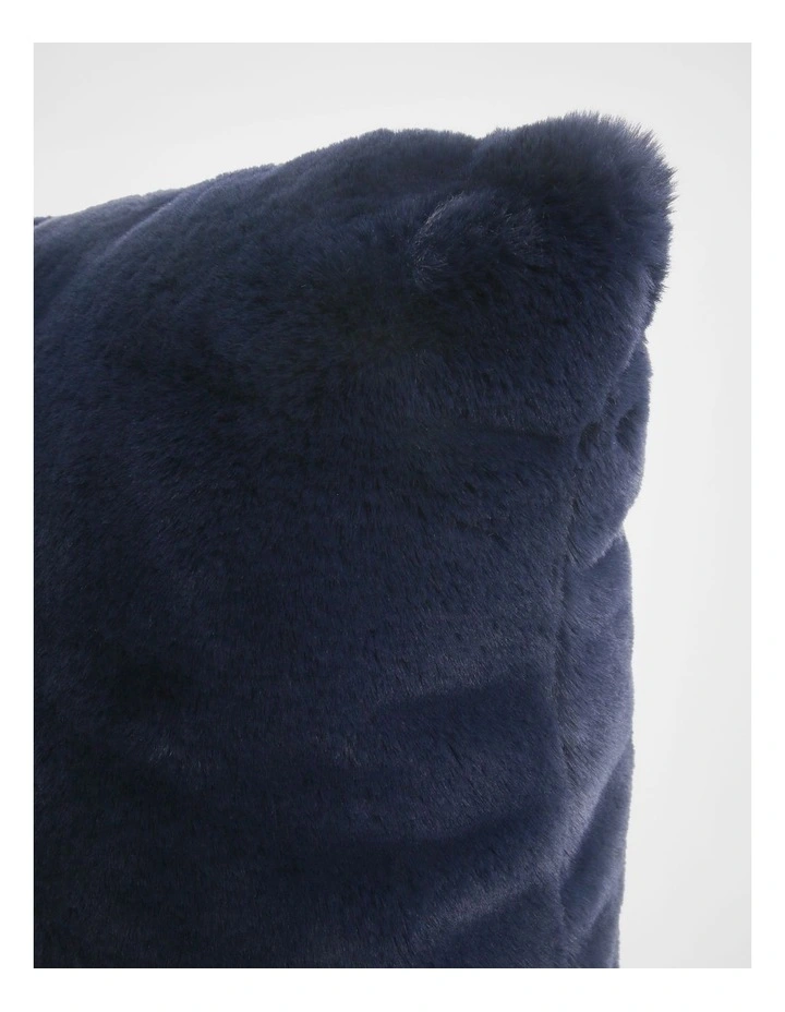 Amelie Faux Fur Cushion in Dark Blue image 2