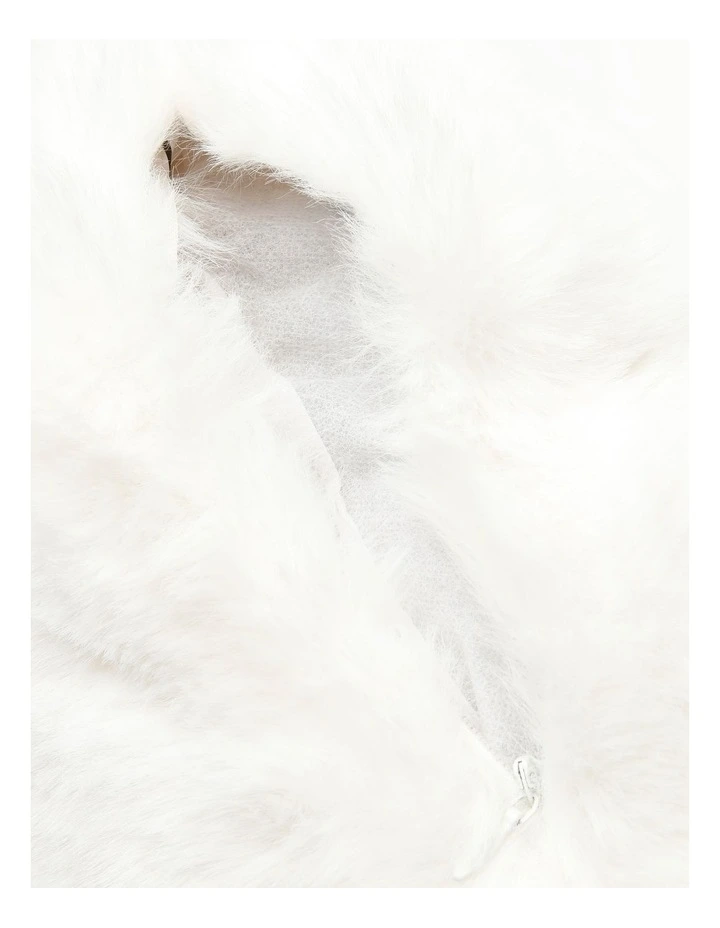 Amelie Faux Fur Cushion in Creme image 3