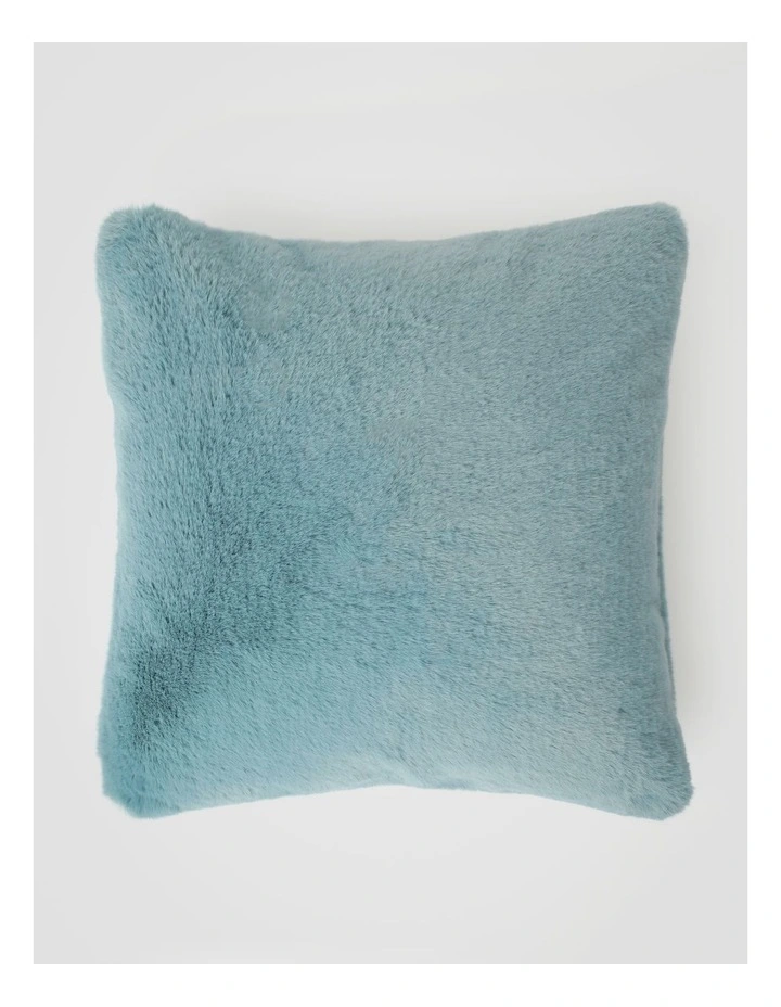 Amelie Faux Fur Cushion in Duck Egg image 1