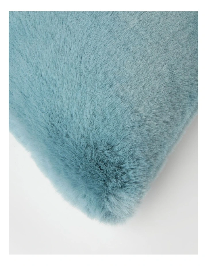 Amelie Faux Fur Cushion in Duck Egg image 2