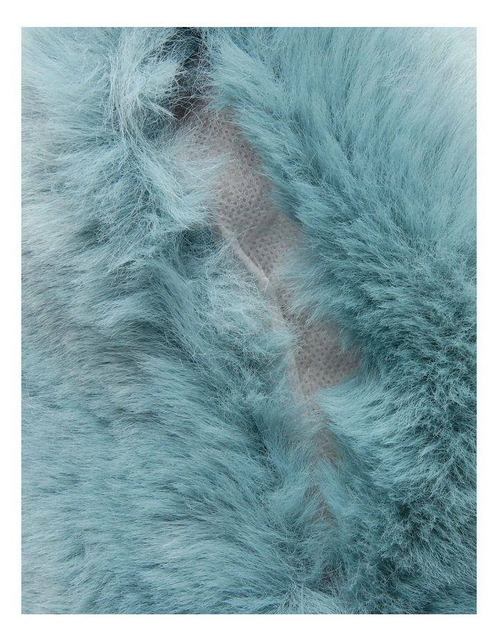 Amelie Faux Fur Cushion in Duck Egg image 3