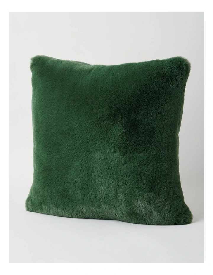 Amelie Faux Fur Cushion in Fern image 1