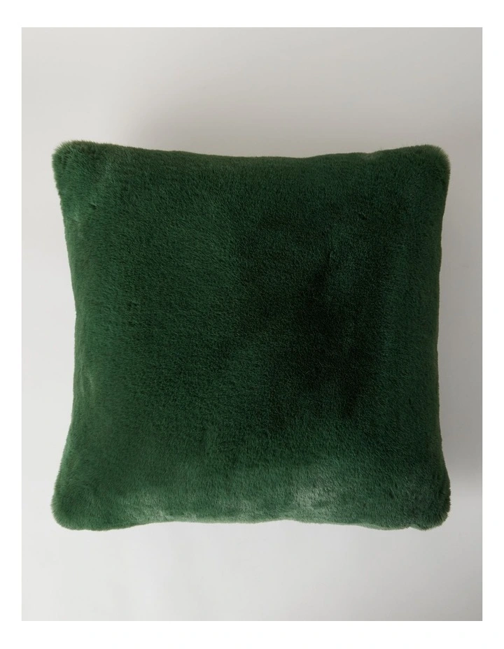Amelie Faux Fur Cushion in Fern image 4
