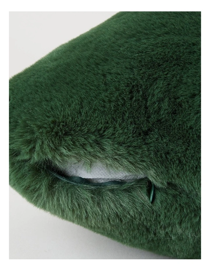 Amelie Faux Fur Cushion in Fern image 5