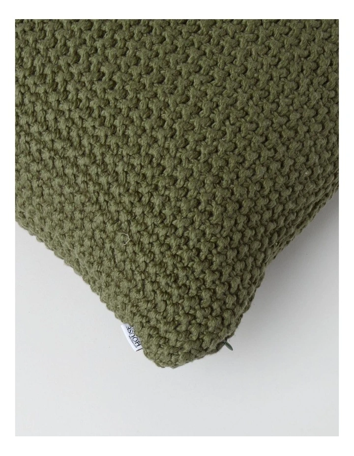 Norwood Knitted Cushion in Olive image 2