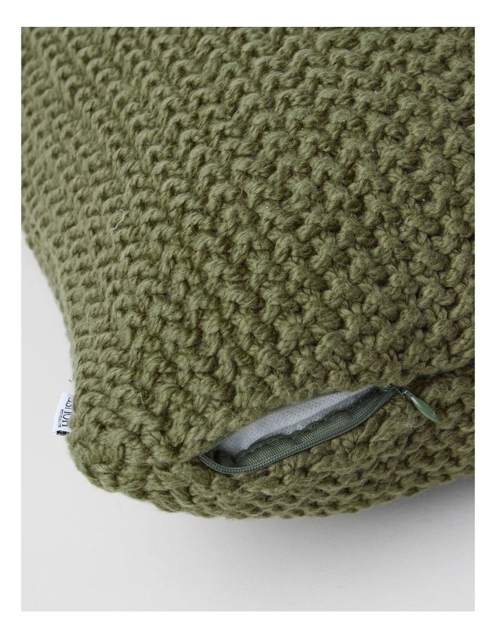 Norwood Knitted Cushion in Olive image 4