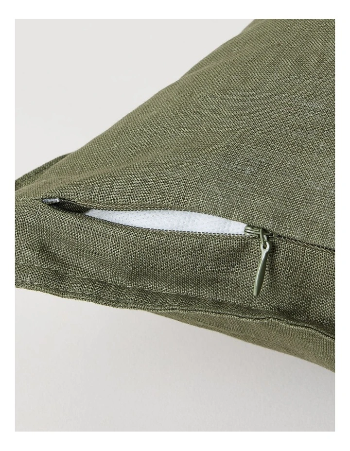 Sandy Cape Linen Cushion in Olive image 5
