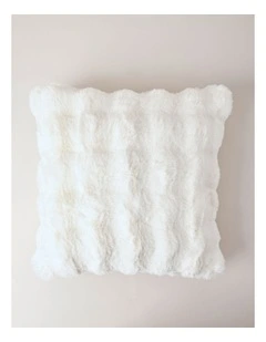 Evelyn Faux Fur Cushion in Cream