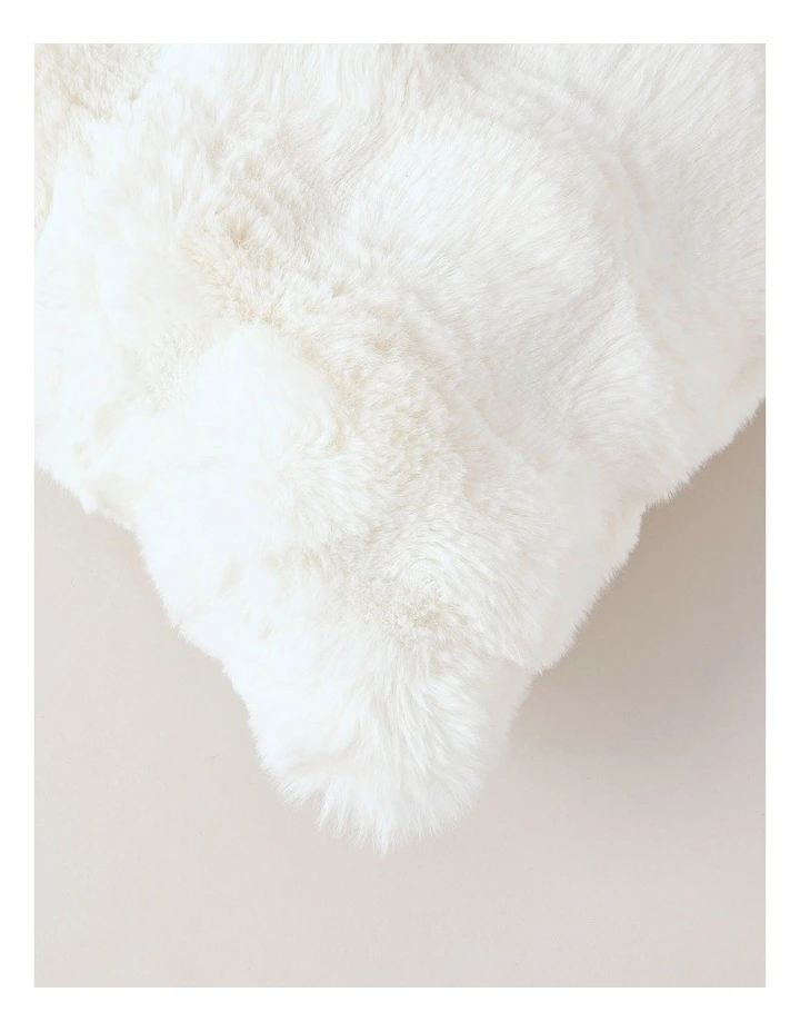 Evelyn Faux Fur Cushion in Cream image 2