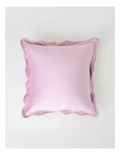 Velvet Scalloped Cushion in Lavender