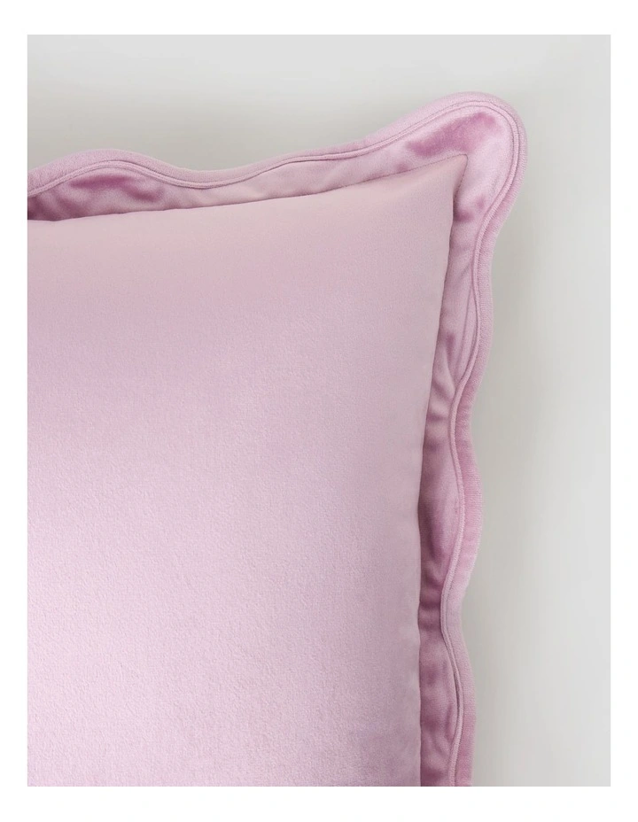 Velvet Scalloped Cushion in Lavender image 3