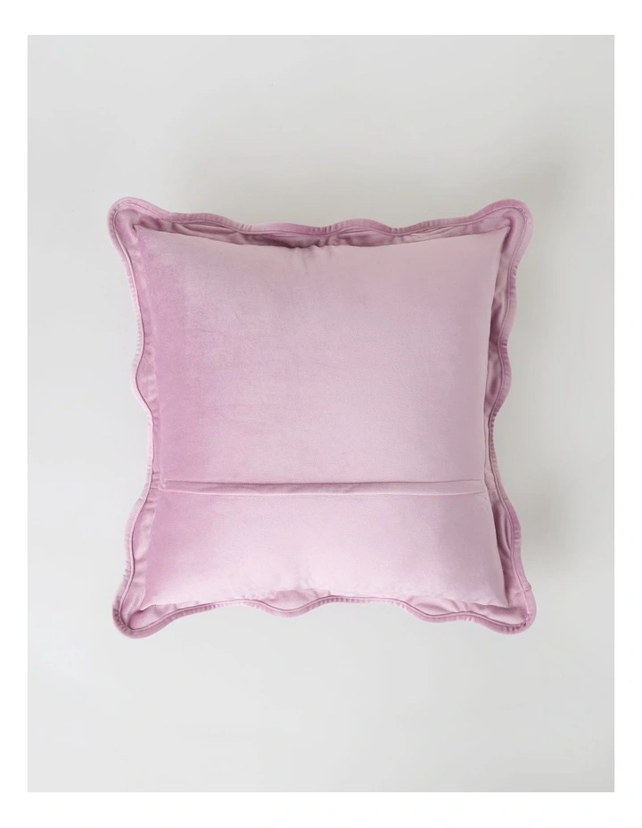 Velvet Scalloped Cushion in Lavender image 4