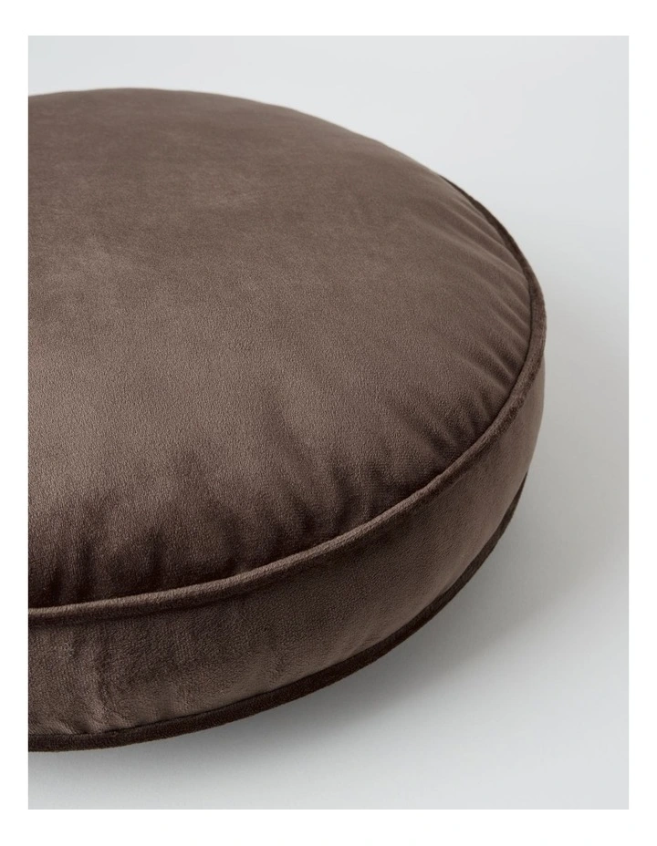 Riley Velvet Cushion in Chocolate image 2