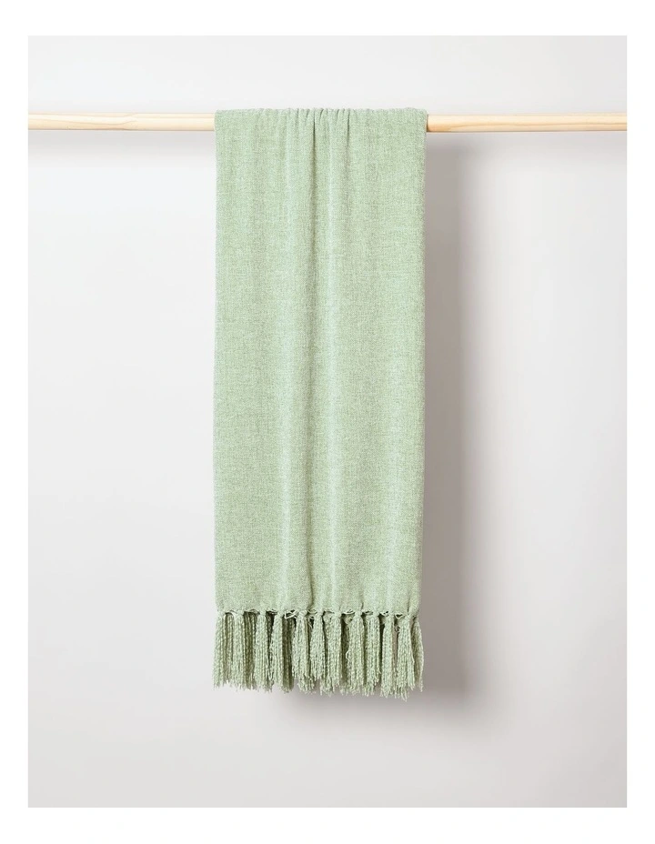 Valerie Velvet Chenille Throw in Sage image 1