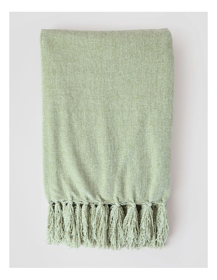 Valerie Velvet Chenille Throw in Sage image 2