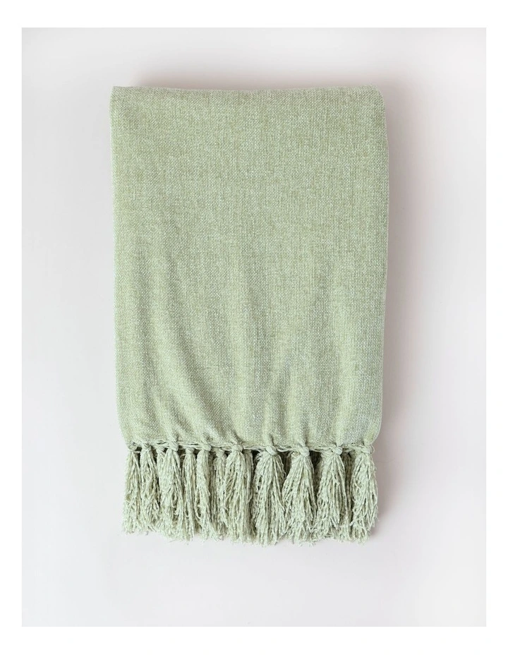 Valerie Velvet Chenille Throw in Sage image 2