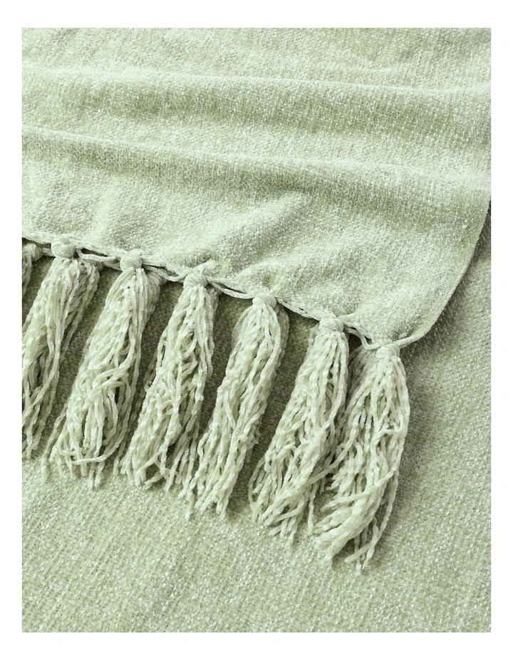 Valerie Velvet Chenille Throw in Sage image 3