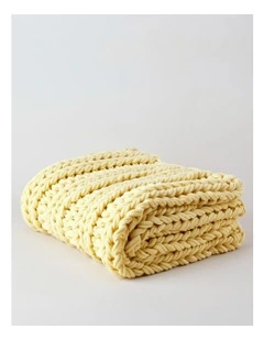 Chunky Knit Throw in Butter