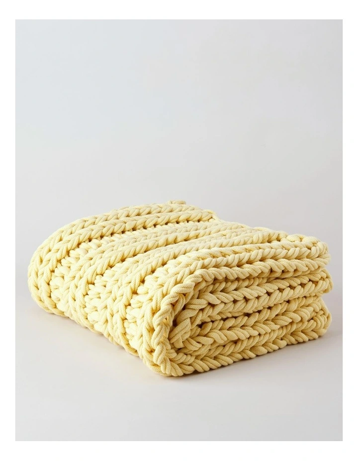 Chunky Knit Throw in Butter image 1