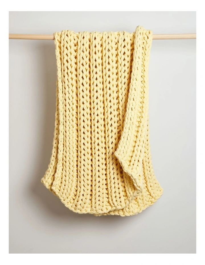 Chunky Knit Throw in Butter image 2