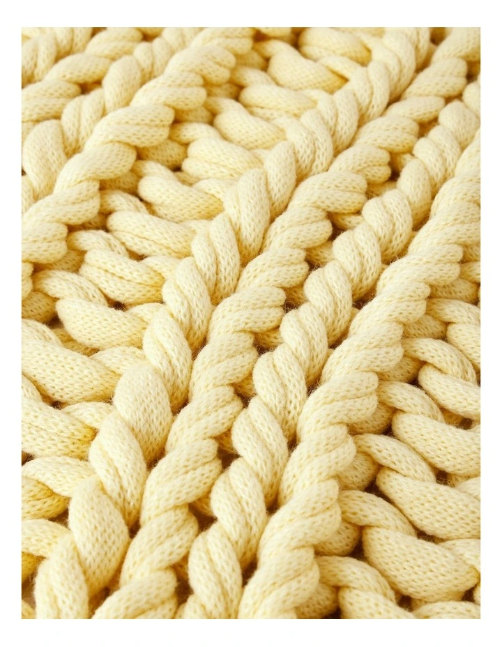 Chunky Knit Throw in Butter image 3