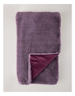 Faith Faux Fur Throw in Berry