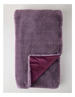 Faith Faux Fur Throw in Berry