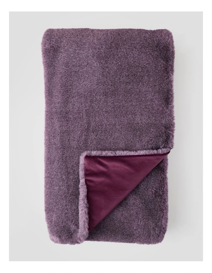Faith Faux Fur Throw in Berry image 1
