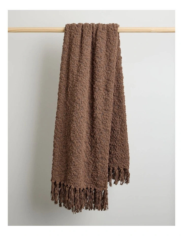 Boucle Throw in Chocolate image 2