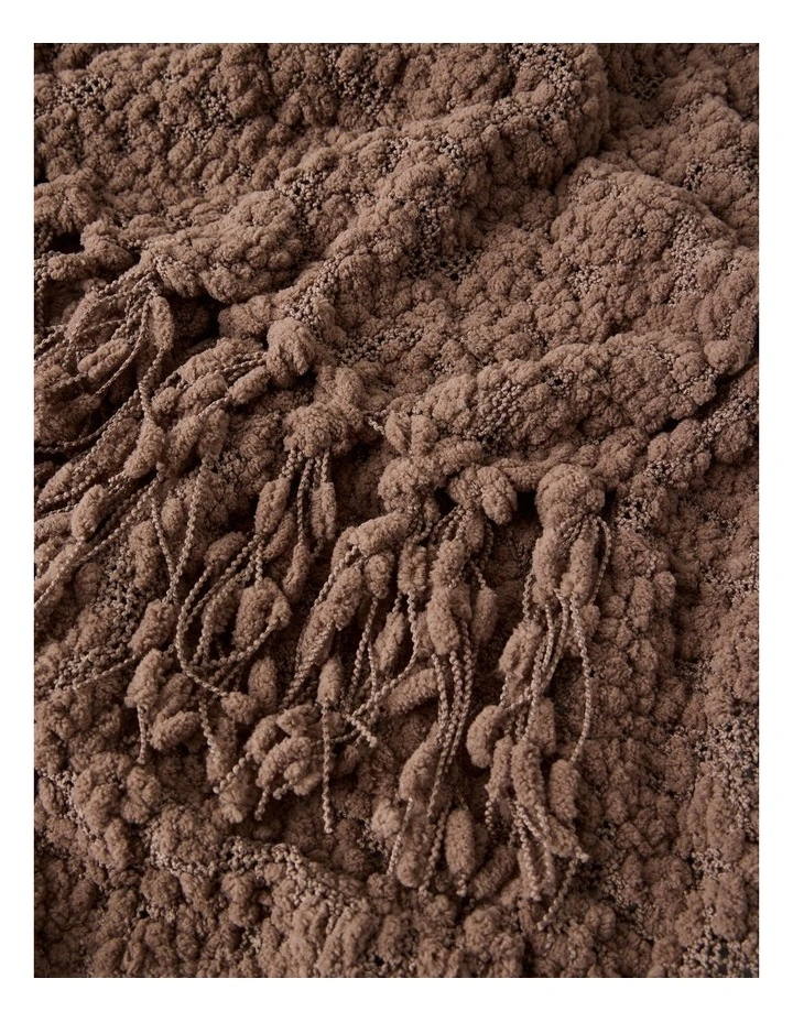 Boucle Throw in Chocolate image 3